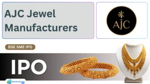 AJC Jewel IPO के शेयरों का ग्राफ और निवेशकों की भीड़।