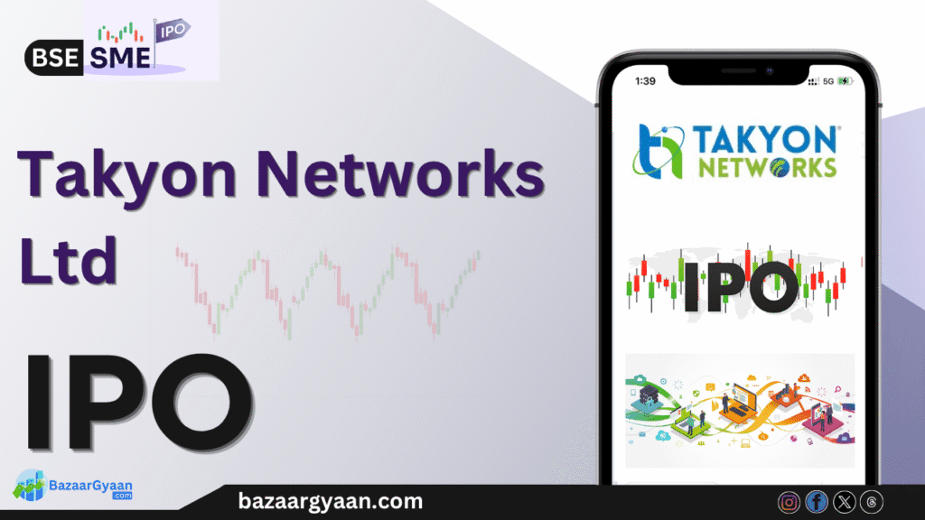 Chart showing Takyon Networks IPO price band and lot size details